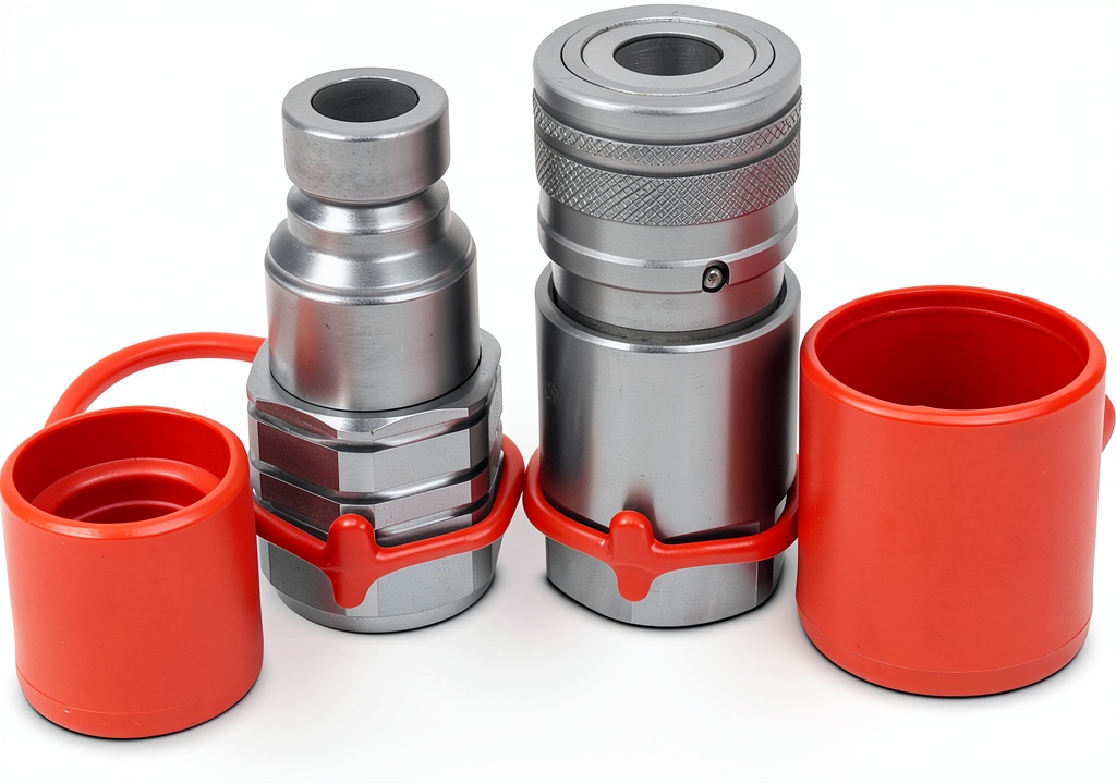 Summit Hydraulics coupler showing nickel finish and thread details