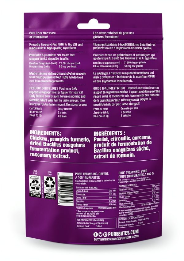 PureBites Cat Treats Freeze Dried Chicken Gut Health-1