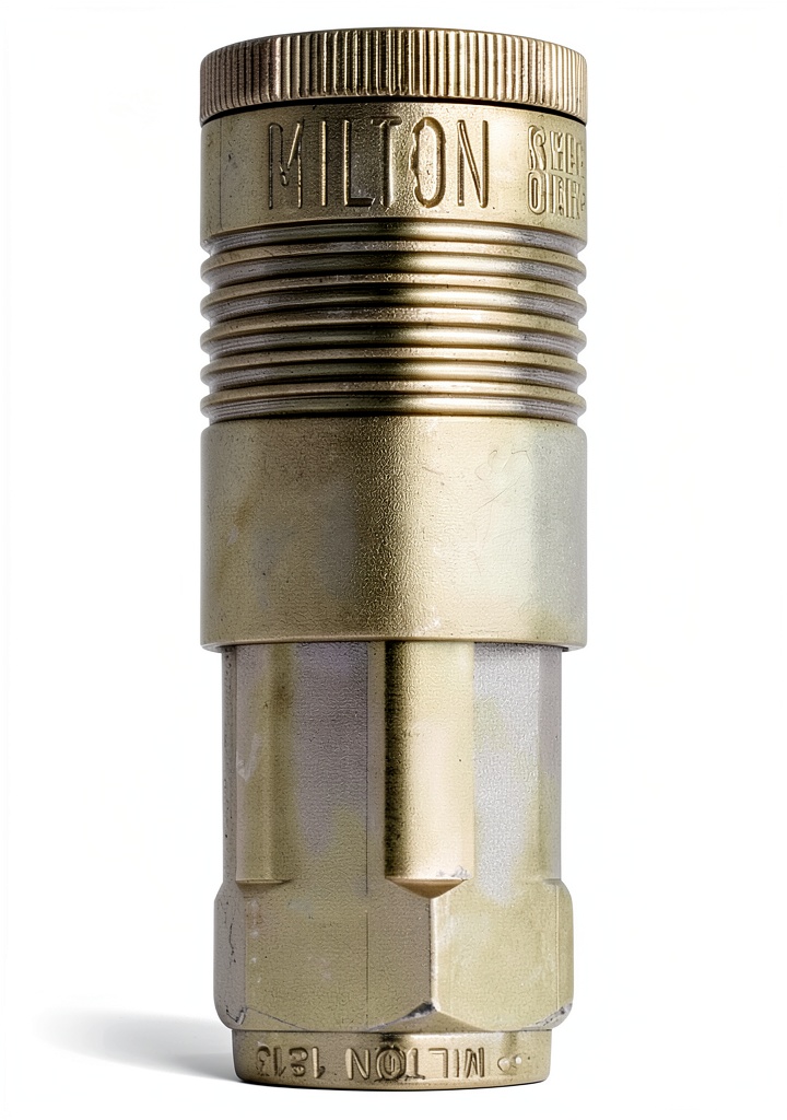 Milton hydraulic coupling with brass finish and 1/2 NPT thread