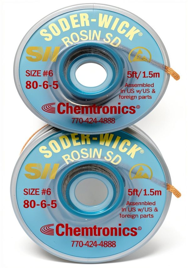Chemtronics 80-6-5 SODER-WICK Rosin Desoldering Braid 5ft Spool 2-Pack-0