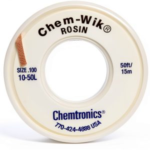 Chemtronics Desoldering Braid 10-50L 0.10in 50ft Thin Copper Wick-0