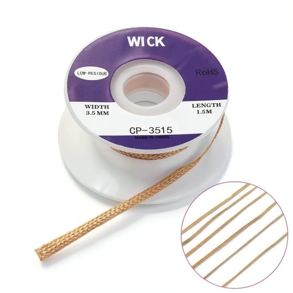 Solder Wick Zelphvt 6-Piece No-Clean Desoldering Set 0.04-0.14″-2
