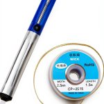 EVERMARKET(TM) Desoldering Wick, solder braid with 2.5mm Width, 1.5m Length and Solder Sucker Desoldering Vacuum Pump Solder Removal Tool - Blue-0